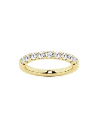 Saks Fifth Avenue Women's Build Your Own Collection 14k Yellow Gold & 9 Natural Round Diamond Anniversary Band In 0.75 Tcw Yellow Gold
