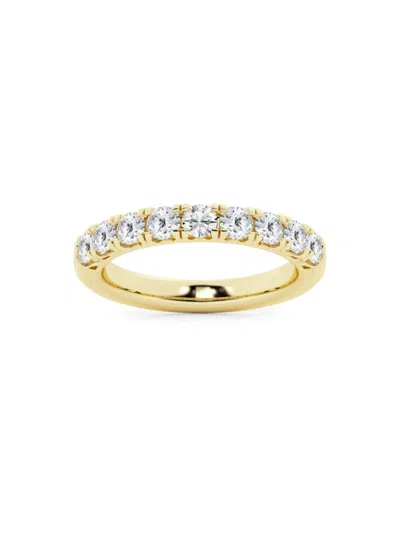 Saks Fifth Avenue Women's Build Your Own Collection 14k Yellow Gold & 9 Natural Round Diamond Anniversary Band In 1 Tcw Yellow Gold