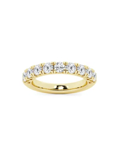 Saks Fifth Avenue Women's Build Your Own Collection 14k Yellow Gold & 9 Natural Round Diamond Anniversary Band In 1.5 Tcw Yellow Gold
