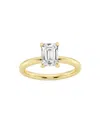 Saks Fifth Avenue Women's Build Your Own Collection 14k Yellow Gold & Emerald Natural Solitaire Diamond Engagement Rin In 1.5 Tcw