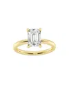 Saks Fifth Avenue Women's Build Your Own Collection 14k Yellow Gold & Emerald Natural Solitaire Diamond Engagement Rin In 2 Tcw