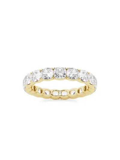 Saks Fifth Avenue Women's Build Your Own Collection 14k Yellow Gold & Lab Grown Cushion Cut Diamond Eternity Band In 4 Tcw Yellow Gold