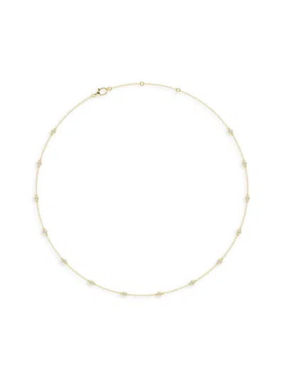 Saks Fifth Avenue Women's Build Your Own Collection 14k Yellow Gold & Lab Grown Diamond Bezel Station Necklace In 1 Tcw