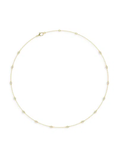 Saks Fifth Avenue Women's Build Your Own Collection 14k Yellow Gold & Lab Grown Diamond Bezel Station Necklace In 1.4 Tcw