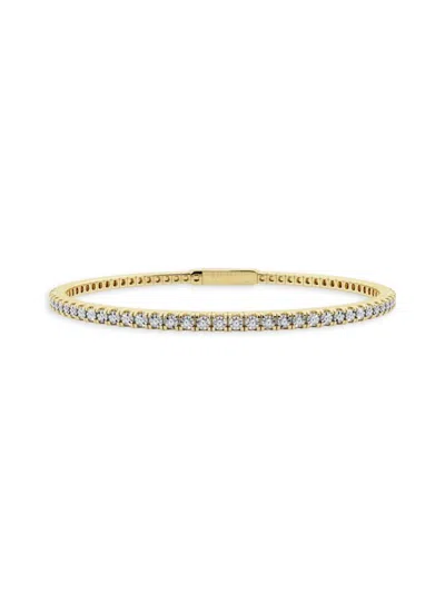 Saks Fifth Avenue Women's Build Your Own Collection 14k Yellow Gold & Lab Grown Diamond Flexible Bangle Bracelet In 1 Tcw