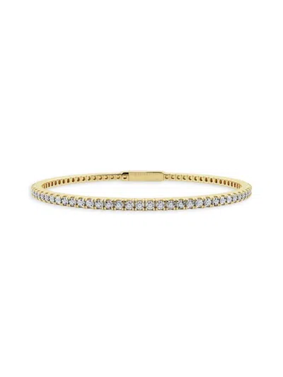 Saks Fifth Avenue Women's Build Your Own Collection 14k Yellow Gold & Lab Grown Diamond Flexible Bangle Bracelet In 2 Tcw