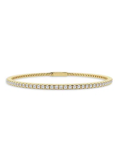 Saks Fifth Avenue Women's Build Your Own Collection 14k Yellow Gold & Lab Grown Diamond Flexible Bangle Bracelet In 2 Tcw