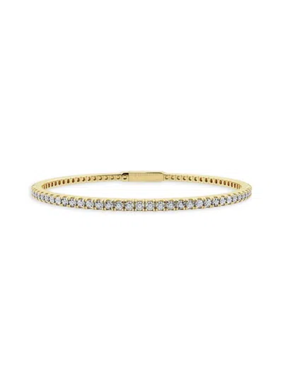 Saks Fifth Avenue Women's Build Your Own Collection 14k Yellow Gold & Lab Grown Diamond Flexible Bangle Bracelet In 3 Tcw