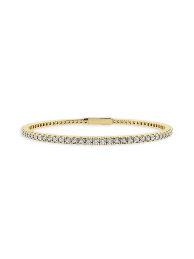 Saks Fifth Avenue Women's Build Your Own Collection 14k Yellow Gold & Lab Grown Diamond Flexible Bangle Bracelet In 4 Tcw