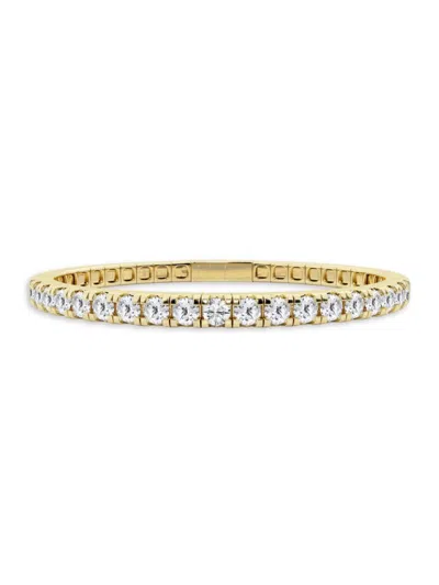 Saks Fifth Avenue Women's Build Your Own Collection 14k Yellow Gold & Lab Grown Diamond Flexible Bangle Bracelet In 4 Tcw