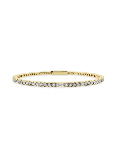 Saks Fifth Avenue Women's Build Your Own Collection 14k Yellow Gold & Lab Grown Diamond Flexible Bangle Bracelet In 5 Tcw