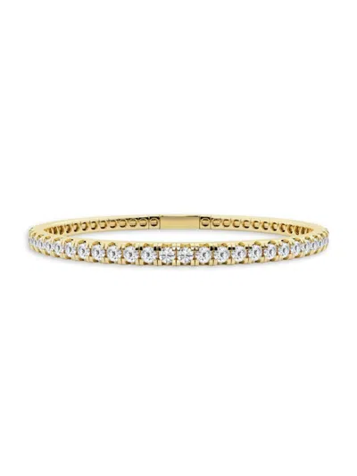 Saks Fifth Avenue Women's Build Your Own Collection 14k Yellow Gold & Lab Grown Diamond Flexible Bangle Bracelet In 5 Tcw