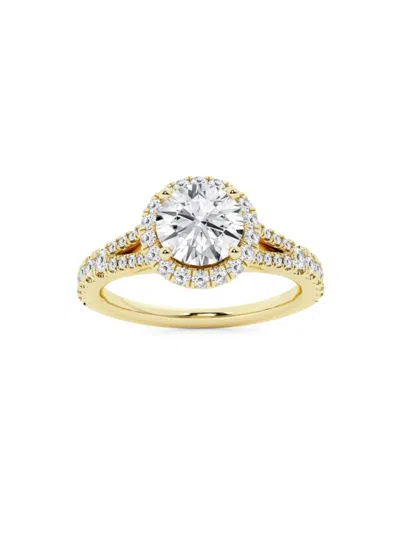 Saks Fifth Avenue Women's Build Your Own Collection 14k Yellow Gold & Lab Grown Diamond Halo Engagement Ring In 1.2 Tcw Yellow Gold