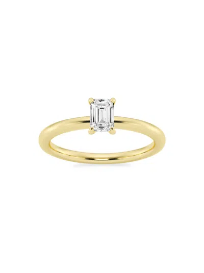 Saks Fifth Avenue Women's Build Your Own Collection 14k Yellow Gold & Lab Grown Emerald Cut Diamond Solitare Engagemen In 0.5 Tcw Yellow Gold