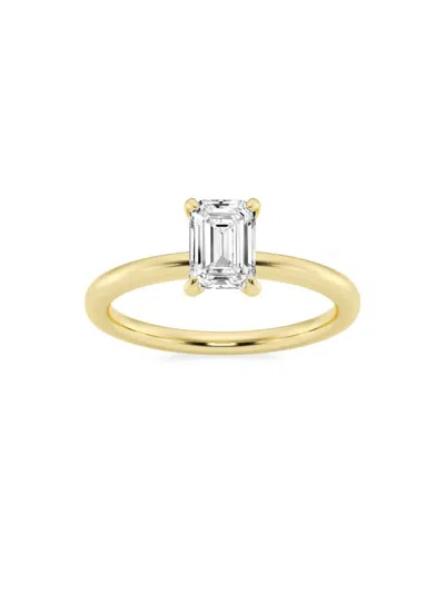 Saks Fifth Avenue Women's Build Your Own Collection 14k Yellow Gold & Lab Grown Emerald Cut Diamond Solitare Engagemen In 1 Tcw Yellow Gold
