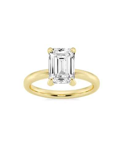 Saks Fifth Avenue Women's Build Your Own Collection 14k Yellow Gold & Lab Grown Emerald Cut Diamond Solitare Engagemen In 3 Tcw Yellow Gold