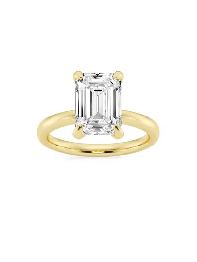 Saks Fifth Avenue Women's Build Your Own Collection 14k Yellow Gold & Lab Grown Emerald Cut Diamond Solitare Engagemen In 4 Tcw Yellow Gold