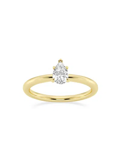 Saks Fifth Avenue Women's Build Your Own Collection 14k Yellow Gold & Lab Grown Pear Shape Diamond Solitaire Engagemen In 0.5 Tcw Yellow Gold