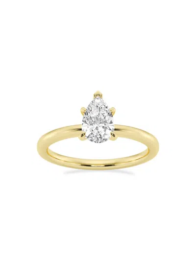Saks Fifth Avenue Women's Build Your Own Collection 14k Yellow Gold & Lab Grown Pear Shape Diamond Solitaire Engagemen In 1 Tcw Yellow Gold