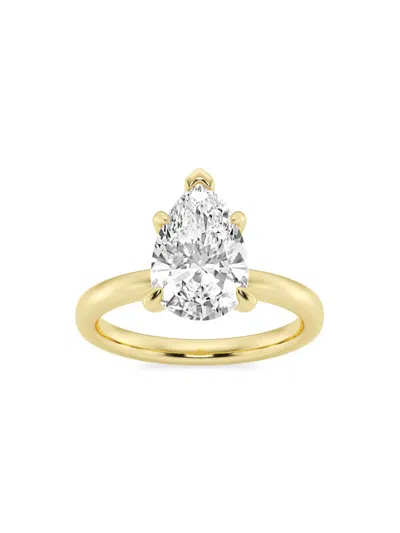 Saks Fifth Avenue Women's Build Your Own Collection 14k Yellow Gold & Lab Grown Pear Shape Diamond Solitaire Engagemen In 4 Tcw Yellow Gold