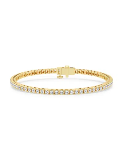 Saks Fifth Avenue Women's Build Your Own Collection 14k Yellow Gold & Natural Diamond Four Prong Tennis Bracelet In 3 Tcw Yellow Gold