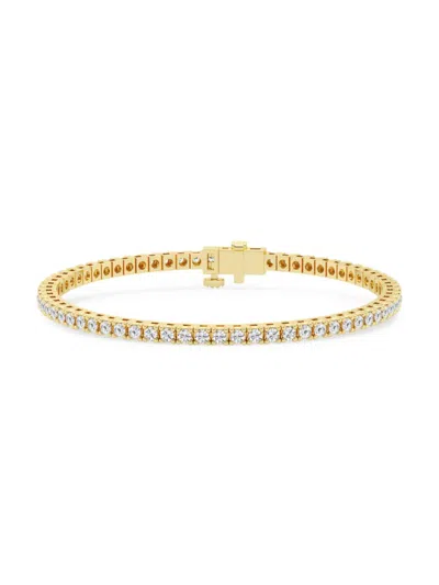 Saks Fifth Avenue Women's Build Your Own Collection 14k Yellow Gold & Natural Diamond Four Prong Tennis Bracelet In 4 Tcw Yellow Gold