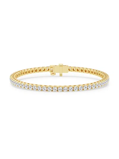 Saks Fifth Avenue Women's Build Your Own Collection 14k Yellow Gold & Natural Diamond Four Prong Tennis Bracelet In 5 Tcw Yellow Gold