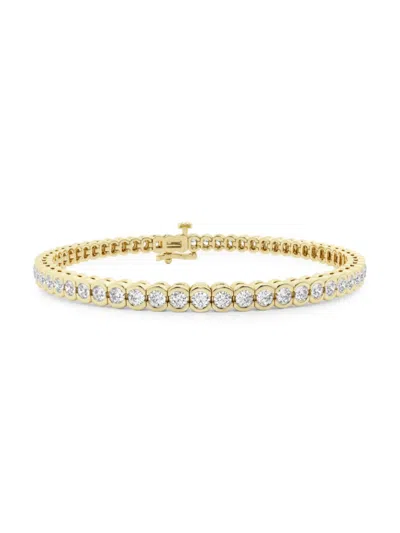 Saks Fifth Avenue Women's Build Your Own Collection 14k Yellow Gold & Natural Diamond Half Bezel Tennis Bracelet In 4 Tcw Yellow Gold