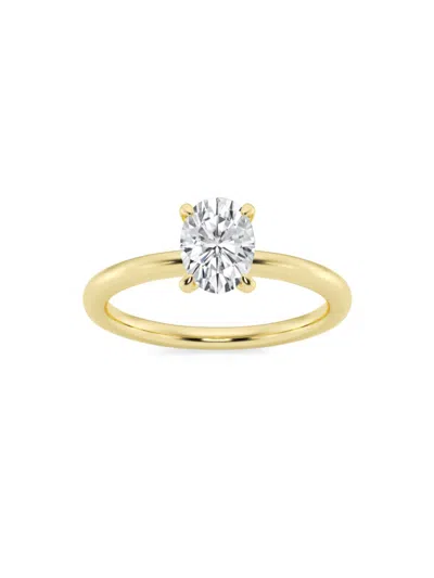 Saks Fifth Avenue Women's Build Your Own Collection 14k Yellow Gold & Oval Natural Diamond Solitaire Engagement Ring In 1 Tcw
