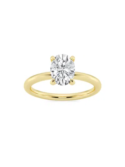 Saks Fifth Avenue Women's Build Your Own Collection 14k Yellow Gold & Oval Natural Diamond Solitaire Engagement Ring In 1.5 Tcw