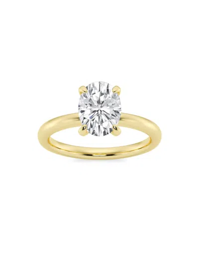 Saks Fifth Avenue Women's Build Your Own Collection 14k Yellow Gold & Oval Natural Diamond Solitaire Engagement Ring In 2 Tcw
