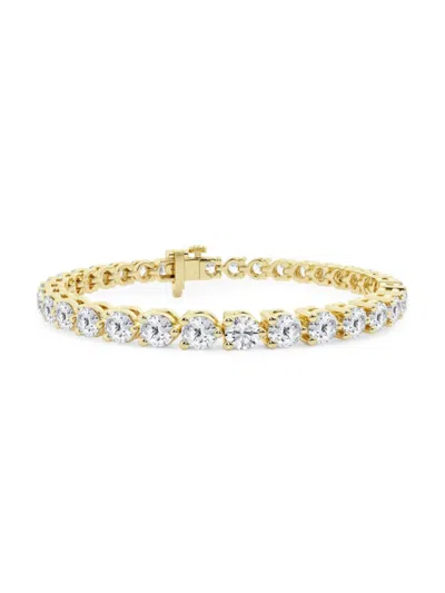 Saks Fifth Avenue Women's Build Your Own Collection 14k Yellow Gold & Round Lab Grown Diamond Three Prong Tennis Brace In 10 Tcw Yellow Gold