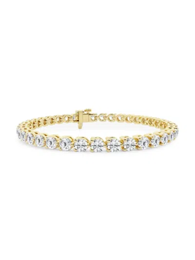 Saks Fifth Avenue Women's Build Your Own Collection 14k Yellow Gold & Round Lab Grown Diamond Three Prong Tennis Brace In 7 Tcw Yellow Gold