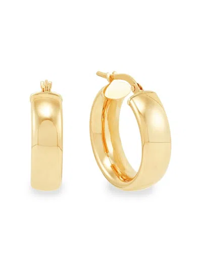 Saks Fifth Avenue Women's Build Your Own Collection 14k Yellow Gold Half Tube Hoop Earrings In 6 X 15 Mm