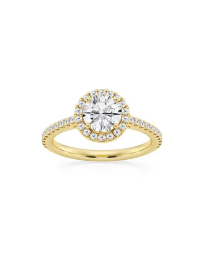Saks Fifth Avenue Women's Build Your Own Collection 14k Yellow Gold Lab Grown Diamond Halo Engagement Ring In 1.3 Tcw