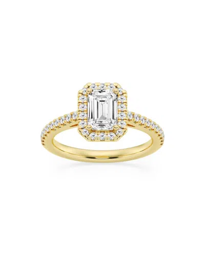 Saks Fifth Avenue Women's Build Your Own Collection 14k Yellow Gold Lab Grown Diamond Halo Engagement Ring In 1.3 Tcw