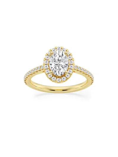 Saks Fifth Avenue Women's Build Your Own Collection 14k Yellow Gold Lab Grown Diamond Halo Engagement Ring In 1.3 Tcw