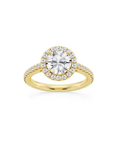 Saks Fifth Avenue Women's Build Your Own Collection 14k Yellow Gold Lab Grown Diamond Halo Engagement Ring In 2 Tcw