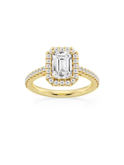 Saks Fifth Avenue Women's Build Your Own Collection 14k Yellow Gold Lab Grown Diamond Halo Engagement Ring In 2 Tcw