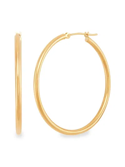 Saks Fifth Avenue Women's Build Your Own Collection 14k Yellow Gold Oval Tube Hoop Earrings In 2 X 35 Mm