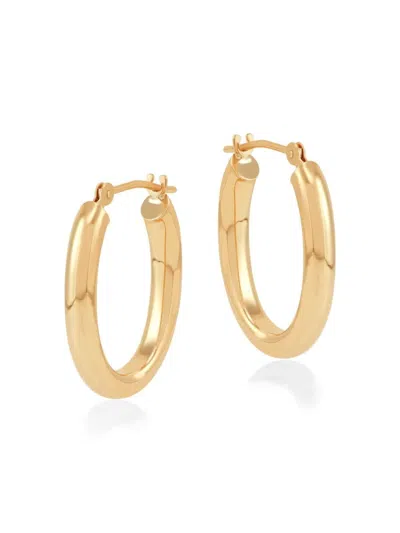 Saks Fifth Avenue Women's Build Your Own Collection 14k Yellow Gold Oval Tube Hoop Earrings In 3 X 15 X 20 Mm