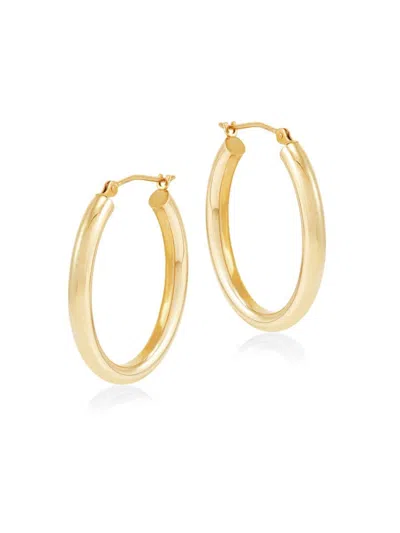 Saks Fifth Avenue Women's Build Your Own Collection 14k Yellow Gold Oval Tube Hoop Earrings In 3 X 20 X 25 Mm