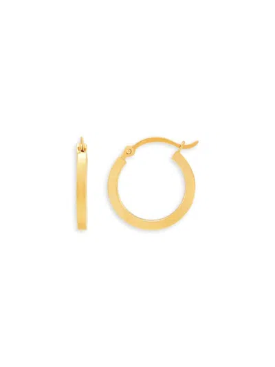 Saks Fifth Avenue Women's Build Your Own Collection 14k Yellow Gold Round Square Hoop Earrings In 2x17mm