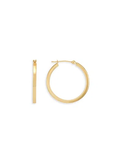 Saks Fifth Avenue Women's Build Your Own Collection 14k Yellow Gold Round Square Hoop Earrings In 2x25mm