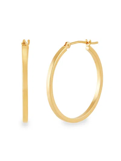Saks Fifth Avenue Women's Build Your Own Collection 14k Yellow Gold Round Square Tube Hoop Earrings In 1.52 X 25 Mm