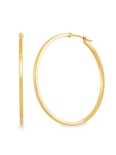 Saks Fifth Avenue Women's Build Your Own Collection 14k Yellow Gold Round Square Tube Hoop Earrings In 1.52 X 40 Mm