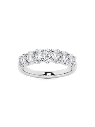 Saks Fifth Avenue Women's Build Your Own Collection Platinum & 7 Natural Oval Diamond Anniversary Band In 2 Tcw Platinum
