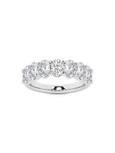 Saks Fifth Avenue Women's Build Your Own Collection Platinum & 7 Natural Oval Diamond Anniversary Band In 3 Tcw Platinum