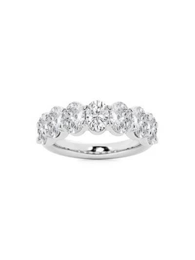 Saks Fifth Avenue Women's Build Your Own Collection Platinum & 7 Natural Oval Diamond Anniversary Band In 4 Tcw Platinum