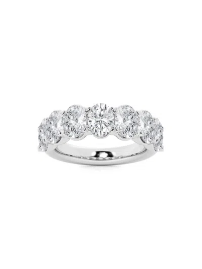Saks Fifth Avenue Women's Build Your Own Collection Platinum & 7 Natural Oval Diamond Anniversary Band In 5 Tcw Platinum